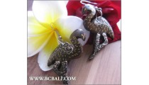 Bali Swan Earring Woods Carving Painting Fashion